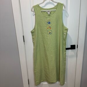 Original Ty Wear Light Green Modest Jumper Long Dress w/ Embroidery size 16